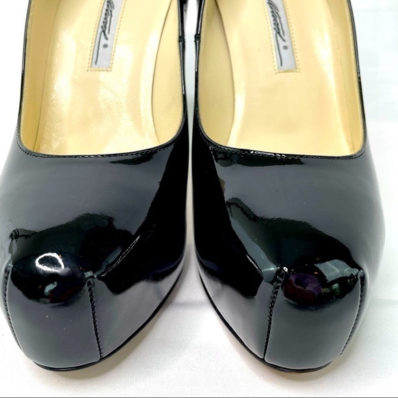 Brian Atwood Black Patent Leather Platform Pumps - Picture 3 of 10